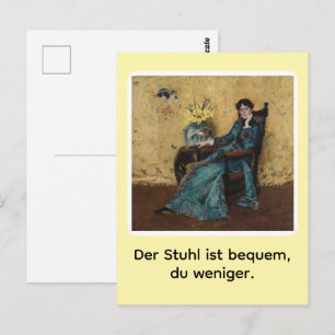 Portrait von Dora Wheeler mit frechem Spruch Postkarte