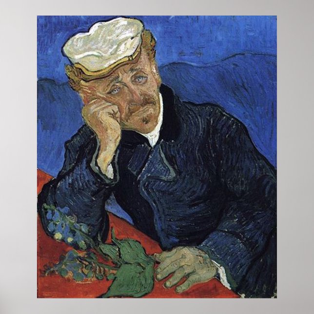 Portrait von Dr. Gachet, Vincent van Gogh Poster (Vorne)