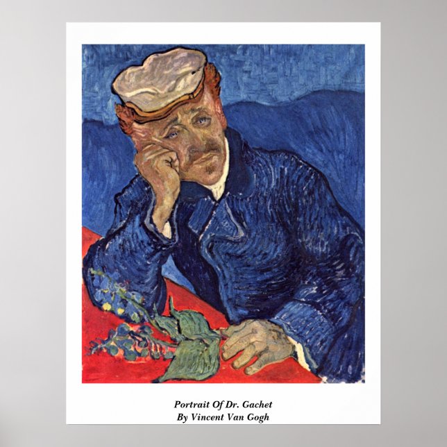 Portrait von Dr. Gachet von Vincent Van Gogh Poster (Vorne)