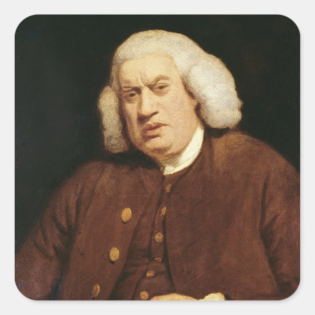 Portrait von Dr. Samuel Johnson Quadratischer Aufkleber (Vorderseite)