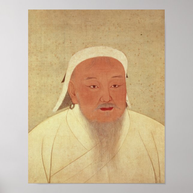 Portrait von Dschingis Khan, Mongol Khan Poster (Vorne)