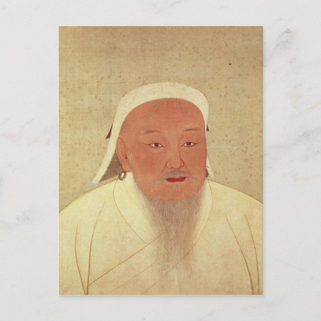 Portrait von Dschingis Khan, Mongol Khan Postkarte (Vorderseite)