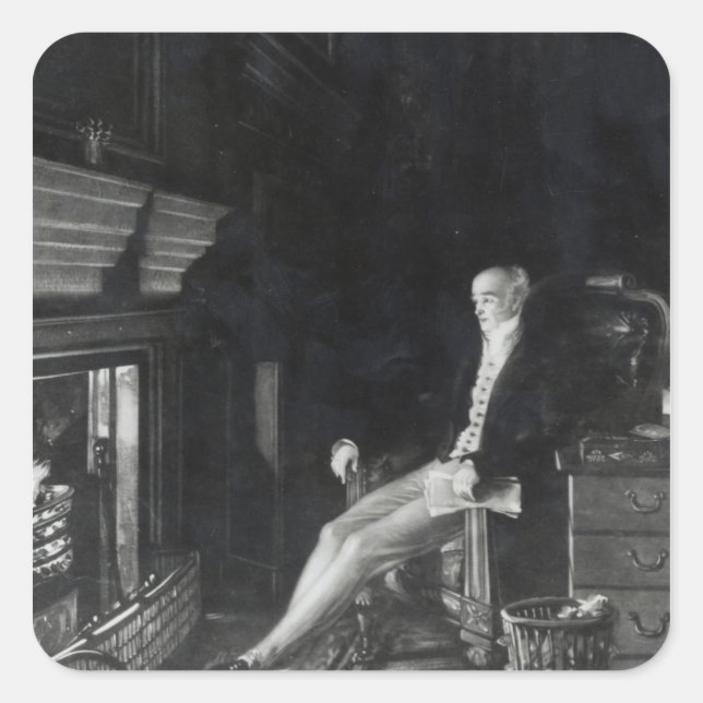 Portrait von Earl Gray Quadratischer Aufkleber (Vorderseite)