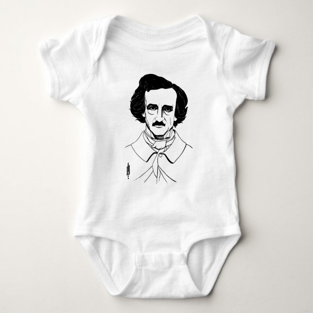 Portrait von Edgar Allan Poe Baby Strampler (Vorderseite)