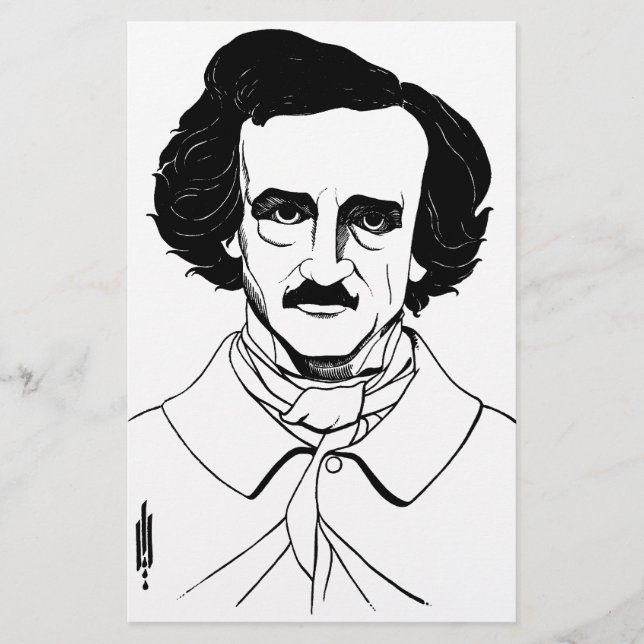 Portrait von Edgar Allan Poe Briefpapier (Vorderseite)
