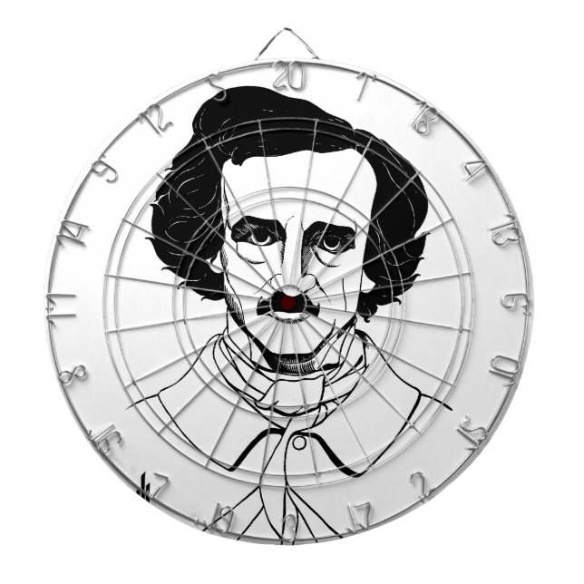 Portrait von Edgar Allan Poe Dartscheibe (vorne)