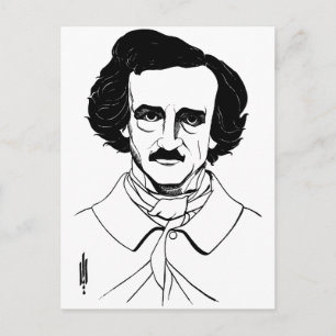 Portrait von Edgar Allan Poe Postkarte