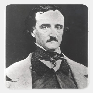 Portrait von Edgar Allan Poe Quadratischer Aufkleber