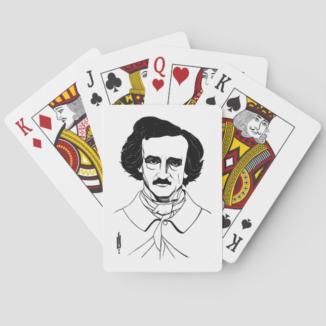 Portrait von Edgar Allan Poe Spielkarten (Rückseite)