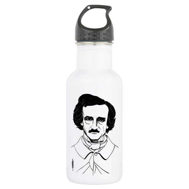 Portrait von Edgar Allan Poe Trinkflasche (Vorderseite)