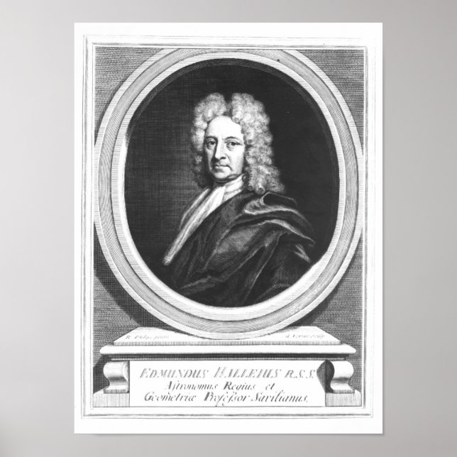 Portrait von Edmond Halley Poster (Vorne)