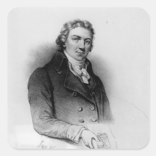 Portrait von Edward Jenner Quadratischer Aufkleber (Vorderseite)