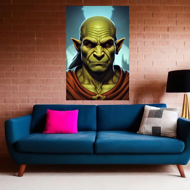 Portrait von Elf-Orc-Hybrid-Männchen | Art der AI Poster (Von Creator hochgeladen)