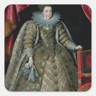 Portrait von Elisabeth von Frankreich 1615 Quadratischer Aufkleber