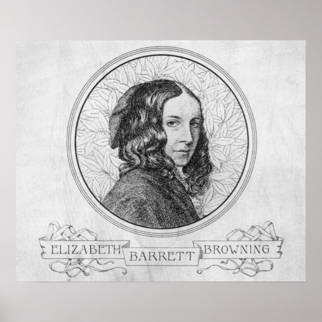 Portrait von Elizabeth Barrett Browning Poster (Vorne)