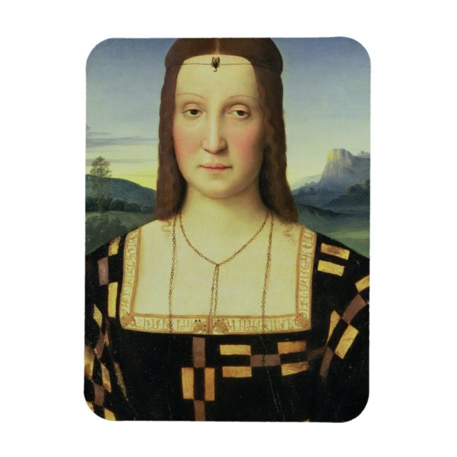 Portrait von Elizabeth Gonzaga, c.1504 (Öl auf Sch Magnet (Vertikal)