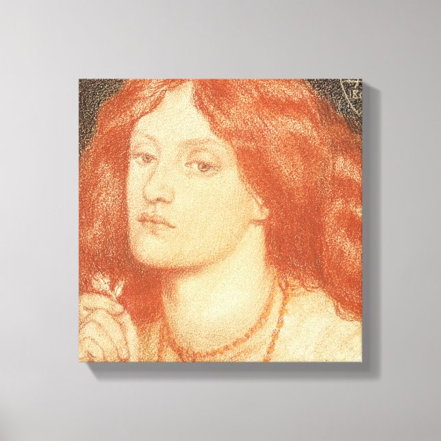Portrait von Elizabeth Siddal (1834-62), 1860 (rot Leinwanddruck (Vorderseite)