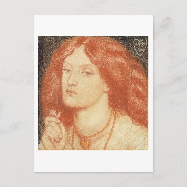 Portrait von Elizabeth Siddal (1834-62), 1860 (rot Postkarte (Vorderseite)