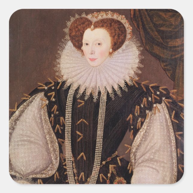 Portrait von Elizabeth Sydenham Quadratischer Aufkleber (Vorderseite)