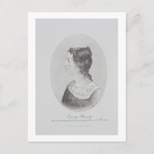 Portrait von Emily Bronte (1818-48), graviert von  Postkarte