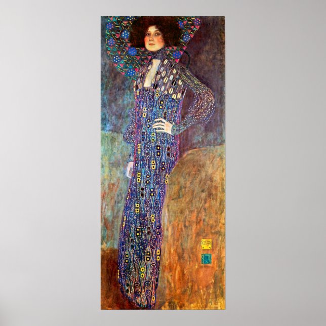 Portrait von Emily Floge von Gustav Klimt Poster (Vorne)