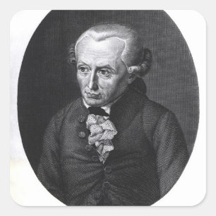Portrait von Emmanuel Kant Quadratischer Aufkleber