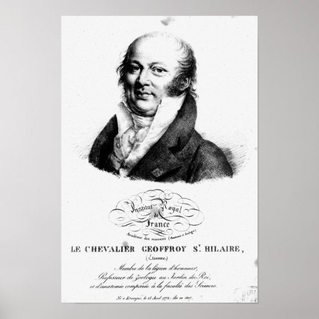 Portrait von Etienne Geoffroy Saint-Hilaire Poster (Vorne)