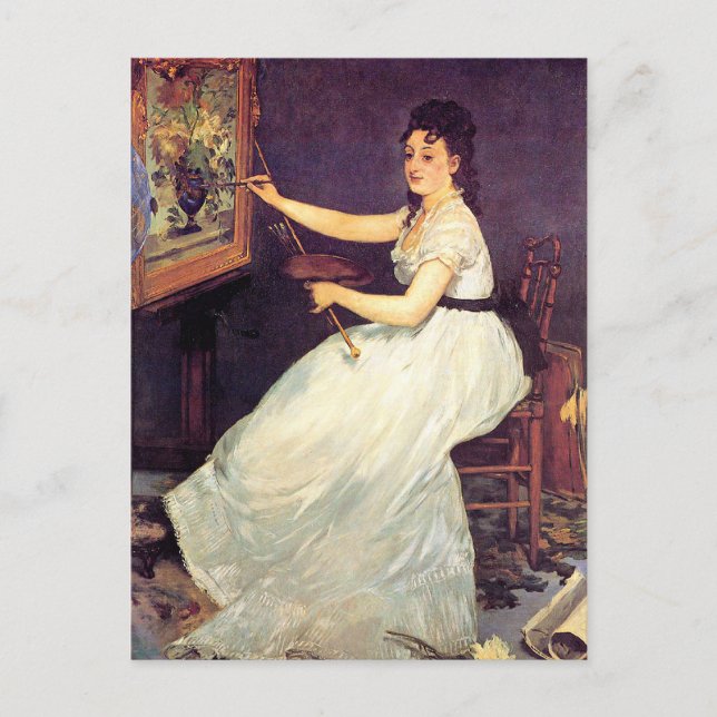 Portrait von Eva Gonzales Postkarte (Vorderseite)