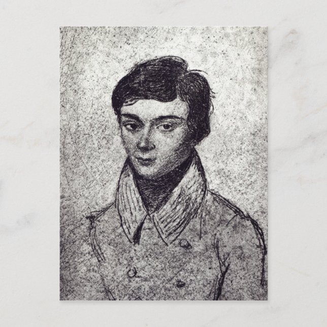 Portrait von Evariste Galois Postkarte (Vorderseite)