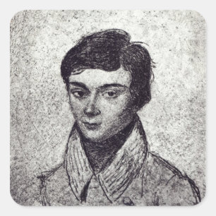Portrait von Evariste Galois Quadratischer Aufkleber