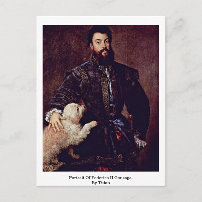 Portrait von Federico II Gonzaga. Von Tizian Postkarte (Vorderseite)