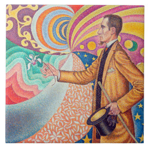 Portrait von Felix Feneon, Signac Fliese