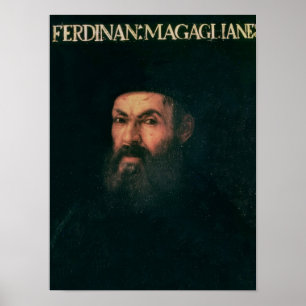 Portrait von Ferdinand Magellan Poster
