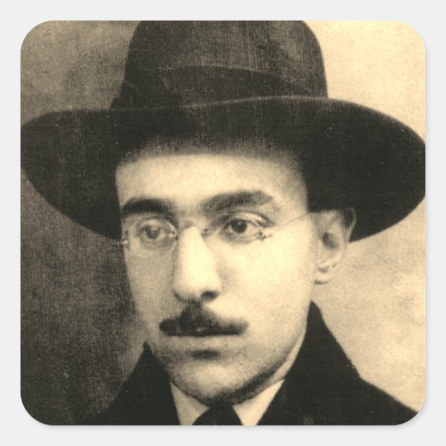 Portrait von Fernando Pessoa Quadratischer Aufkleber (Vorderseite)