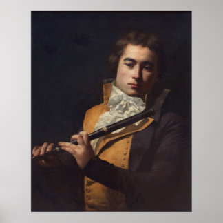 Portrait von Flutist Devienne Poster