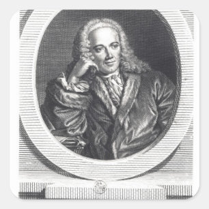 Portrait von Francois Quesnay Quadratischer Aufkleber