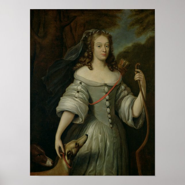 Portrait von Francoise Louise de la Baume Poster (Vorne)