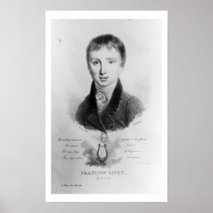 Portrait von Franz Liszt (1811-86) im Alter von 11 Poster