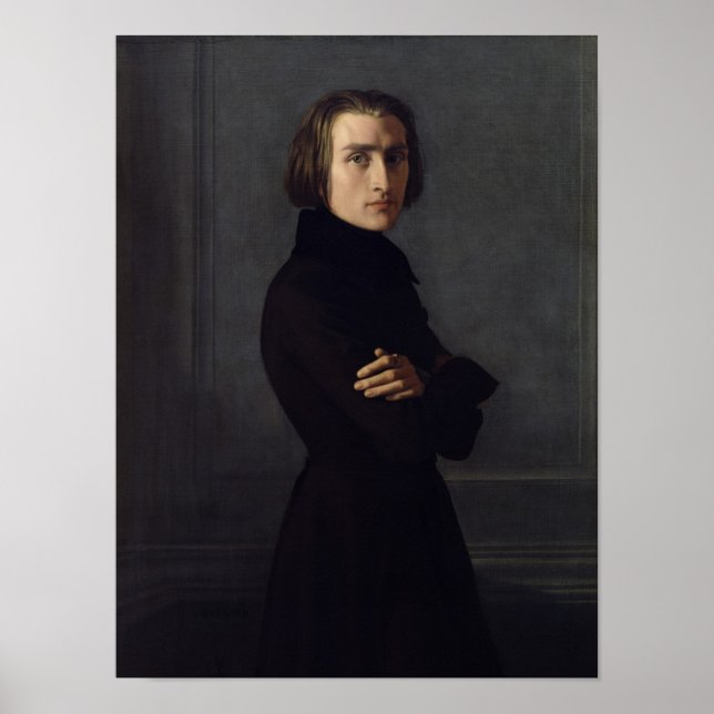 Portrait von Franz Liszt 1839 Poster (Vorne)