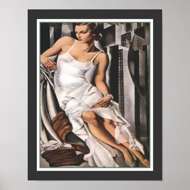 Portrait von Frau Alan Bott von Tamara de Lempicka Poster (Vorne)