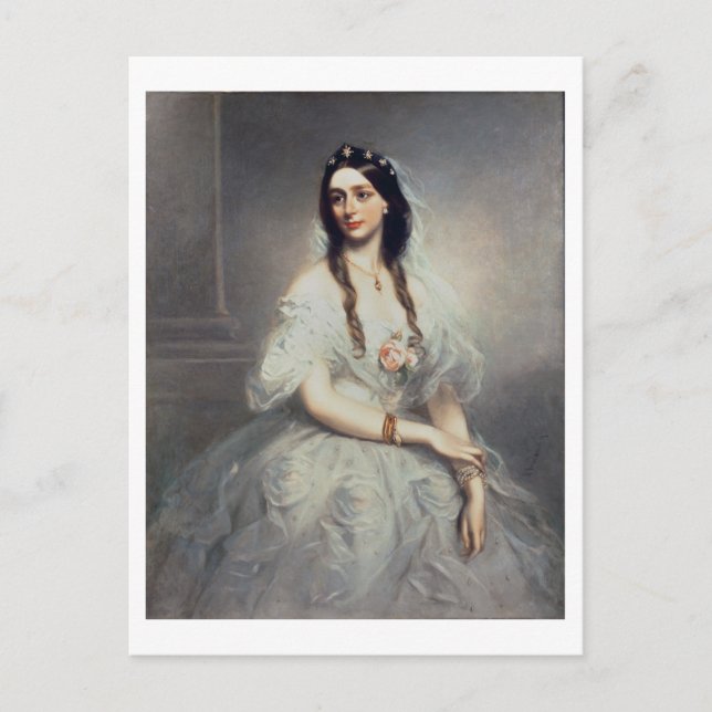 Portrait von Frau C.W.Stoughton (d.1907), Three-qu Postkarte (Vorderseite)