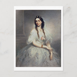 Portrait von Frau C.W.Stoughton (d.1907), Three-qu Postkarte