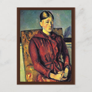 Portrait von Frau Cézanne in einem gelben Sessel, Postkarte