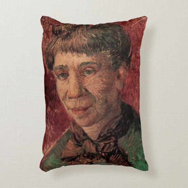 Portrait von Frau Madame Tanguy, Vincent van Gogh Dekokissen (Vorderseite(Vertikal))