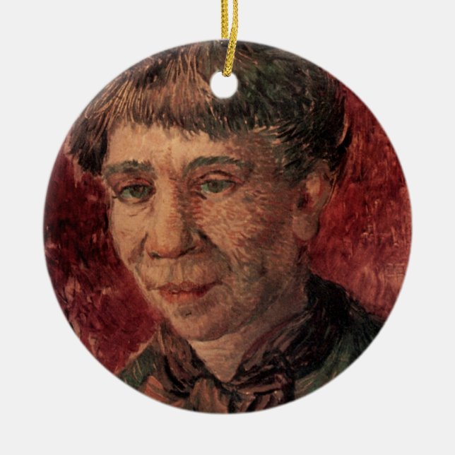 Portrait von Frau Madame Tanguy, Vincent van Gogh Keramikornament (Vorne)