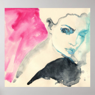 Portrait von Frauen: Aquarellbilder Poster
