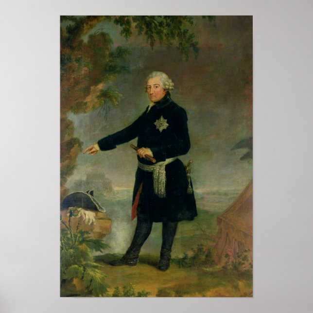 Portrait von Frederick II dem Großen, 1772 Poster (Vorne)