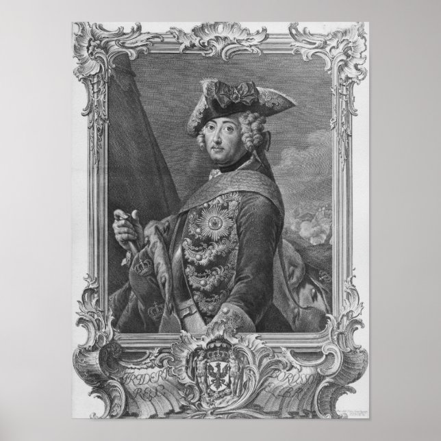 Portrait von Frederick II., The Great Poster (Vorne)