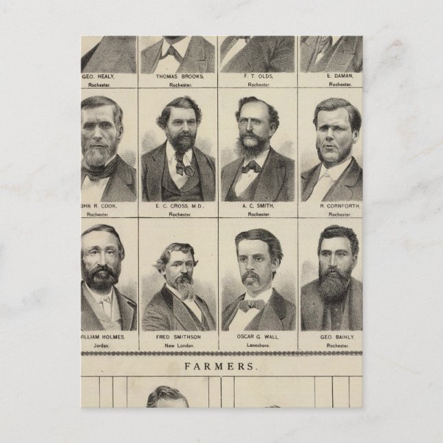 Portrait von frühen Siedlern und Bauern, Minnesota Postkarte (Vorderseite)