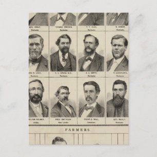 Portrait von frühen Siedlern und Bauern, Minnesota Postkarte